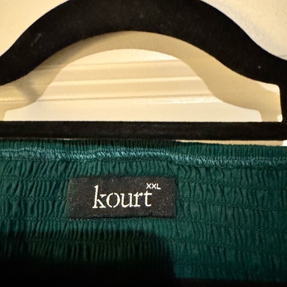 NEW Kourt Anastasia Ruched Pleated Blouse Crop Reformation Green Size XXL NWOT - Picture 6 of 8